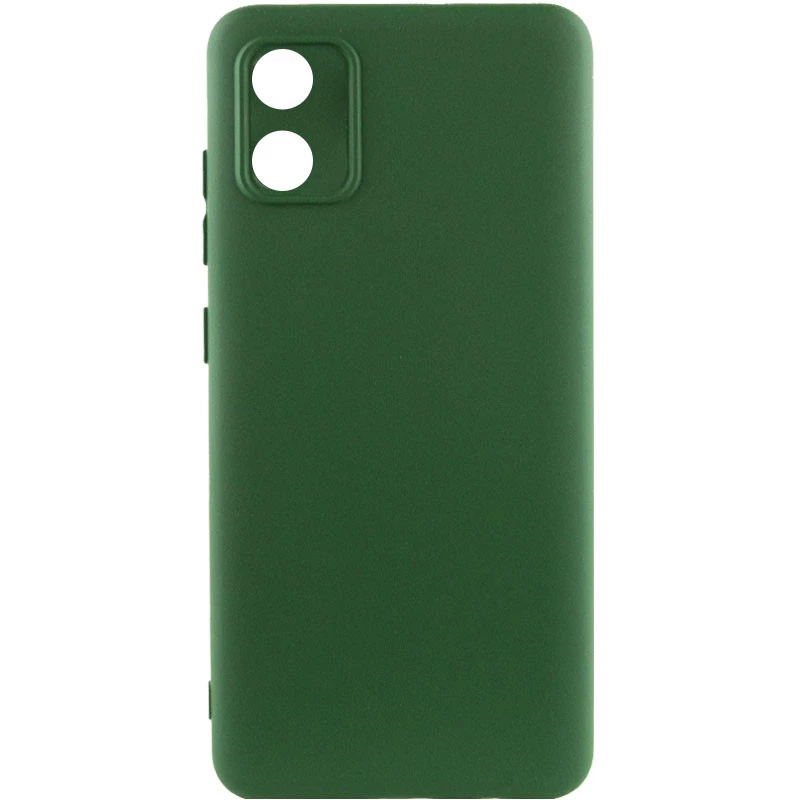 Кольоровий силіконовий чохол GETMAN із закритою камерою для Motorola Moto E13 – Зелений / Dark green. Фото 1 з 4