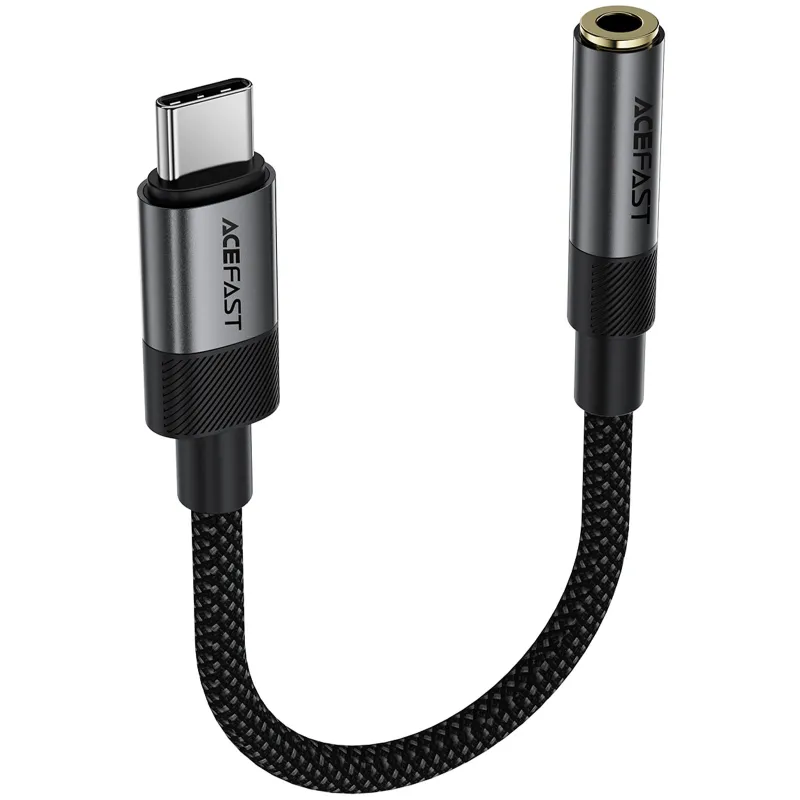 Перехідник Acefast J12 Type-C male to AUX 3.5mm female – Black. Фото 3 з 5