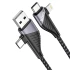 Дата кабель Hoco U95 Freeway 4in1 USB/Type-C to Type-C/Lightning 60W (1.2m) – Black. Фото 10 из 12