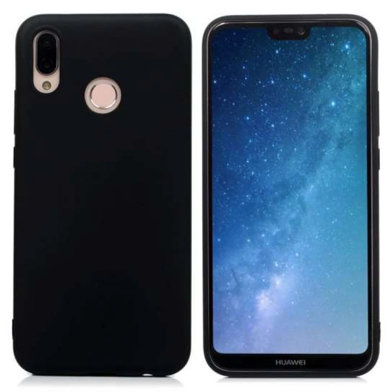 

Кольоровий силіконовий чохол на Huawei P20 Lite (Чорний)