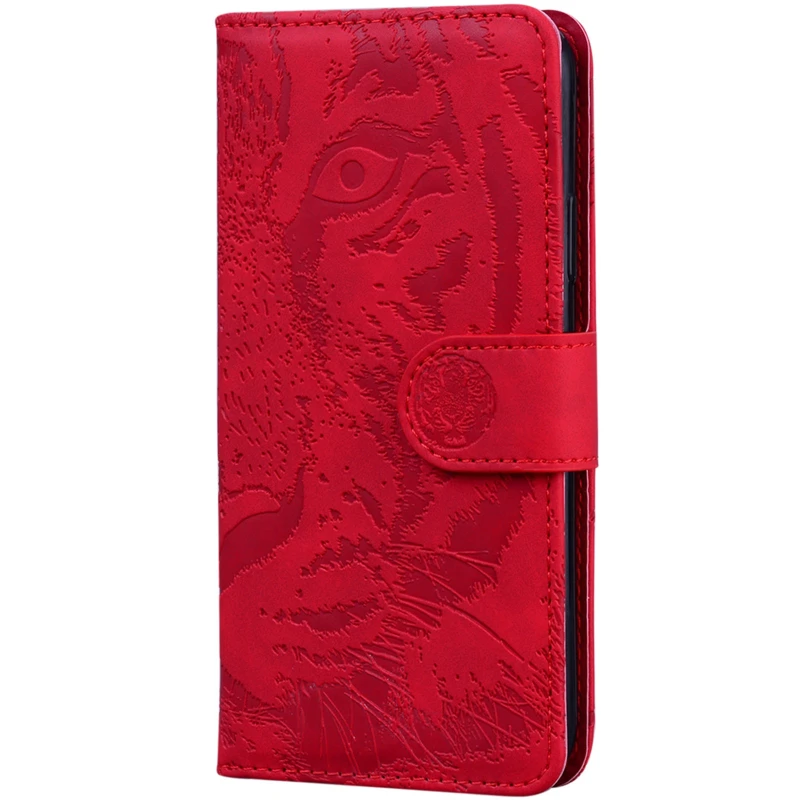 Кожаный чехол-книжка Tiger для Motorola Moto G06 – Red. Фото 1 из 5
