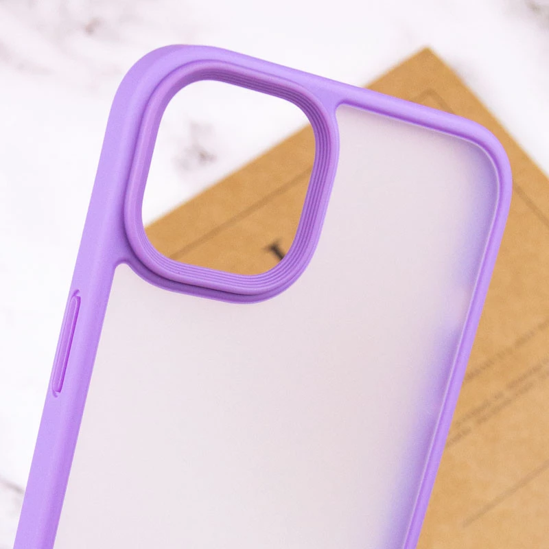 TPU+PC з металевими кнопками на Apple iPhone 14 (6.1") – Бузковий. Фото 7 з 7