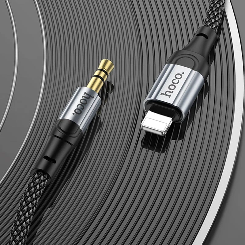 Аудіо кабель Aux Hoco UPA26 Fresh Lightning to 3.5mm (1m) – Black. Фото 8 Аудіо кабель Aux Hoco UPA26 Fresh Lightning to 3.5mm (1m) – Black. Фото 8 з 8