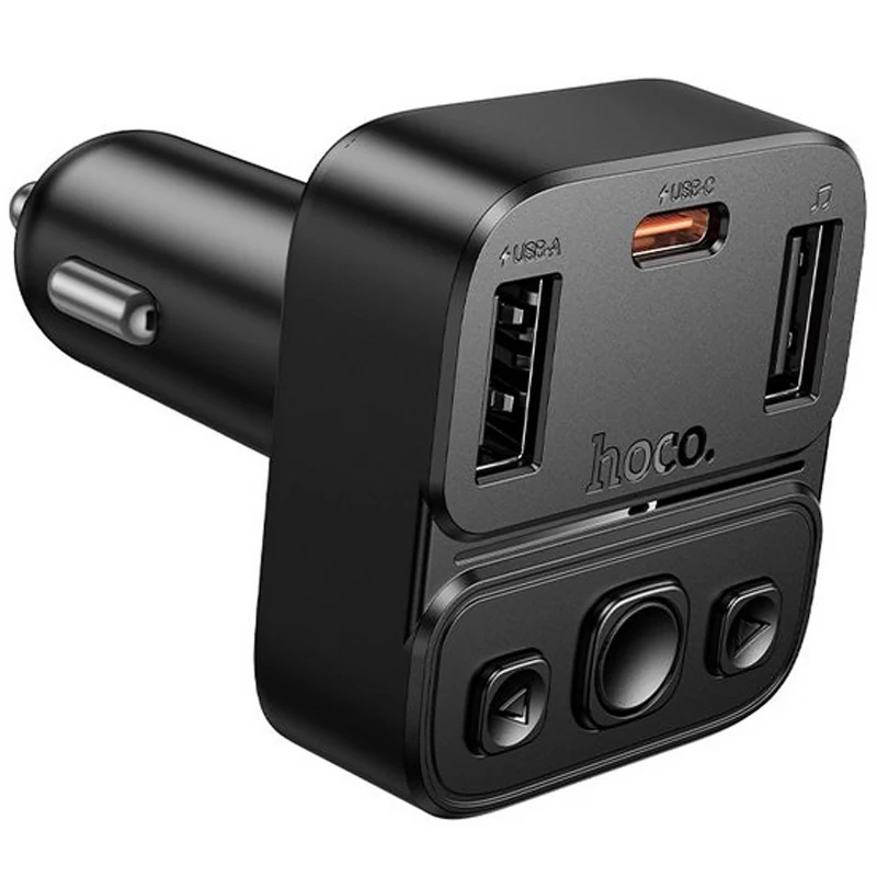 АЗУ FM модулятор Hoco E87 Delta 35W (1USB-A/1C) – Black. Фото 2 из 4