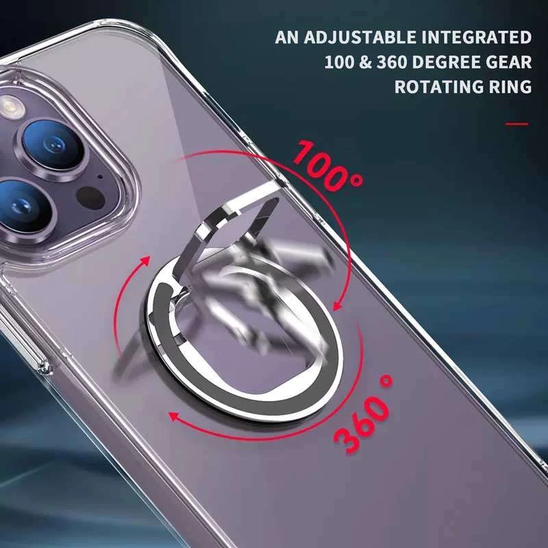 TPU+PC чохол завтовшки 2.0мм з кільцем на Apple iPhone 13 Pro (6.1") – Прозорий. Фото 6 з 6