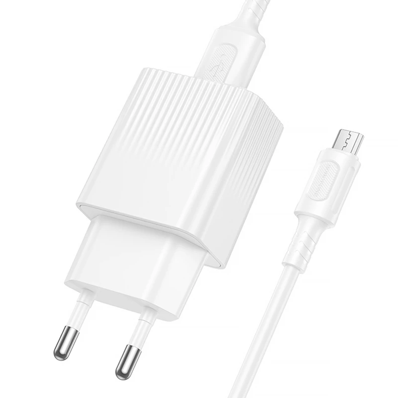 МЗП Borofone BAS71A Source 10.5W (1USB-A) + кабель USB to MicroUSB – White. Фото 3 з 5