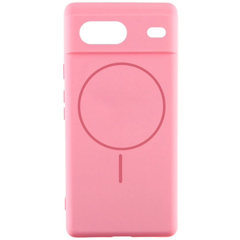 Чехол Silicone Cover Lakshmi Full Camera (AA) with Magnetic Fit для Google Pixel 8 – Розовый / Light pink. Фото 1 из 4