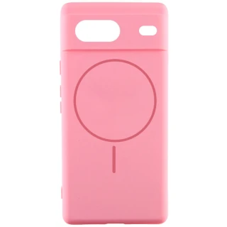Чехол Silicone Cover Lakshmi Full Camera (AA) with Magnetic Fit для Google Pixel 8a — Розовый / Light pink
