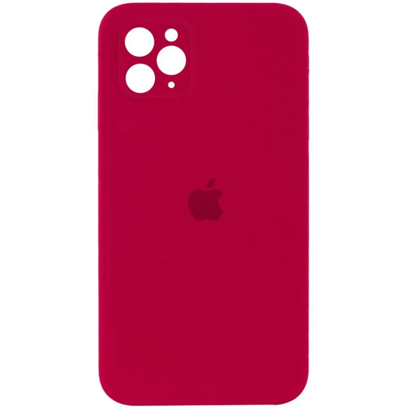 

Чехол Silicone Case Square с защитой камеры для Apple iPhone 11 Pro (5.8") (Красный / Rose Red), Червоний / rose red