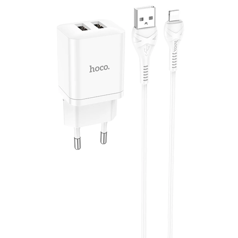 МЗП Hoco N25 Maker (2USB-A) + USB to Lightning фото 1 з 1