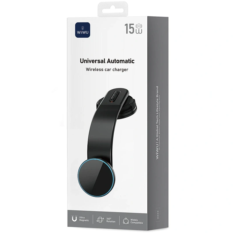 Автотримач з БЗП WIWU CH-327 Universal Automatic 15W – Black. Фото 5 з 7
