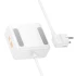 Подовжувач Hoco AC27 Descanso (PD30W/2C/1A/2xSocket) (2m) – White. Фото 3 з 4