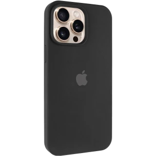 Чохол Silicone Case з закритим низом на Apple iPhone 14 Pro (6.1") — Чорний / Black