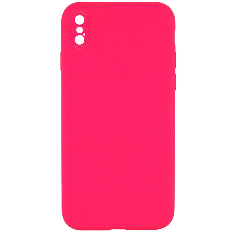 Чехол Silicone Case Square L с защитой камеры для Apple iPhone XS (5.8") – Розовый / Barbie pink. Фото 1 из 1