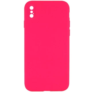 Чохол Silicone Case Square L з захистом камери на Apple iPhone XS (5.8") — Рожевий / Barbie pink