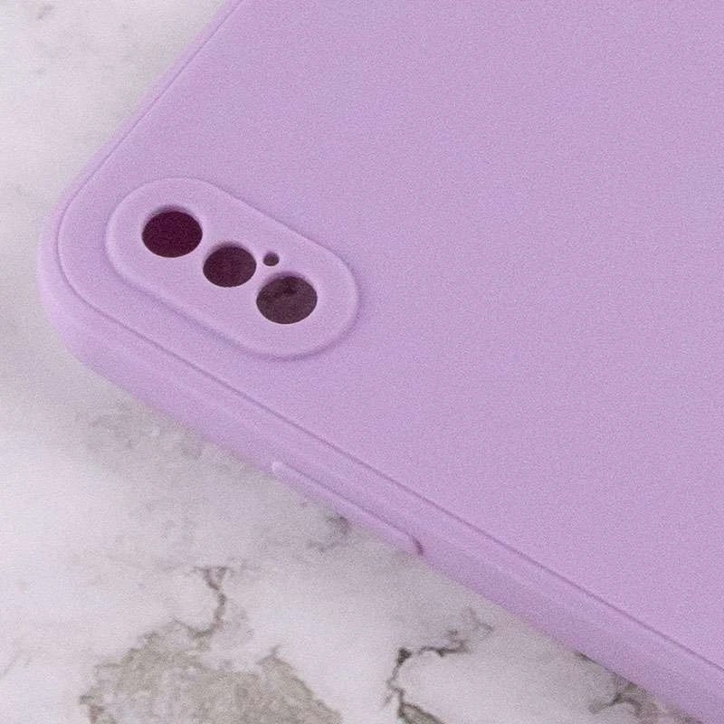 Кольоровий силіконовий чохол із захистом камери на Apple iPhone XS Max (6.5") – Бузковий / Dasheen. Фото 3 з 4