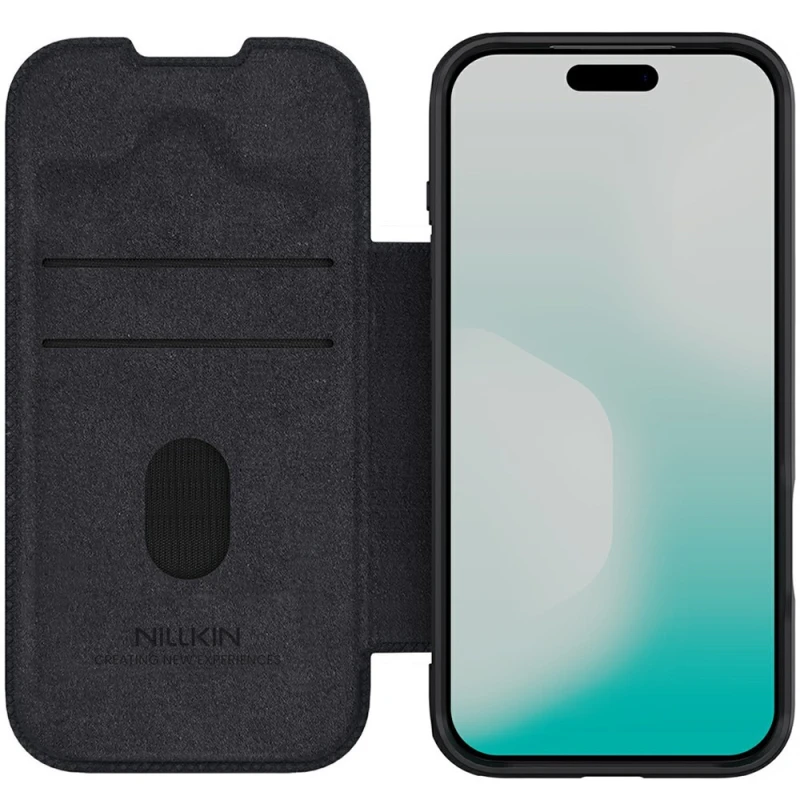 Шкіряний чохол-книжка Nillkin Qin Pro Camshield для Apple iPhone 18 Pro Max – Black. Фото 4 з 6