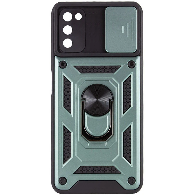 Ударопрочный чехол Ummi Camshield Serge Ring (in box) для Samsung Galaxy A03s – Зеленый / Green. Фото 2 из 6