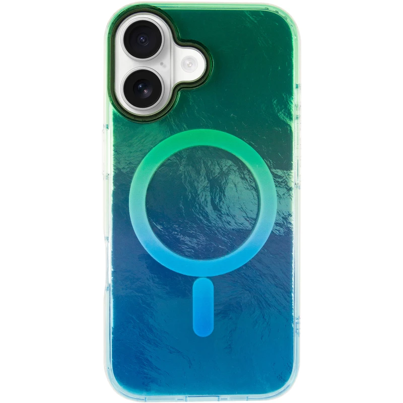 Силіконовий чохол Shiny Mountain (MagFit) для Apple iPhone 17 (6.3") – Green / Blue. Фото 3 з 7