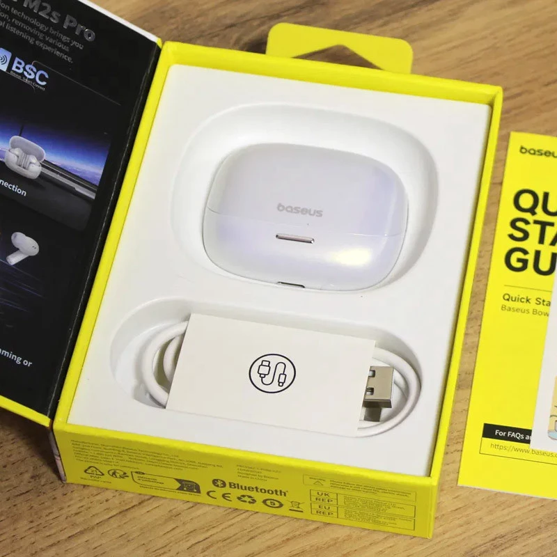 Бездротові TWS навушники Baseus OS Bowie M2s Pro (A00051801) – Moon White. Фото 6 з 10