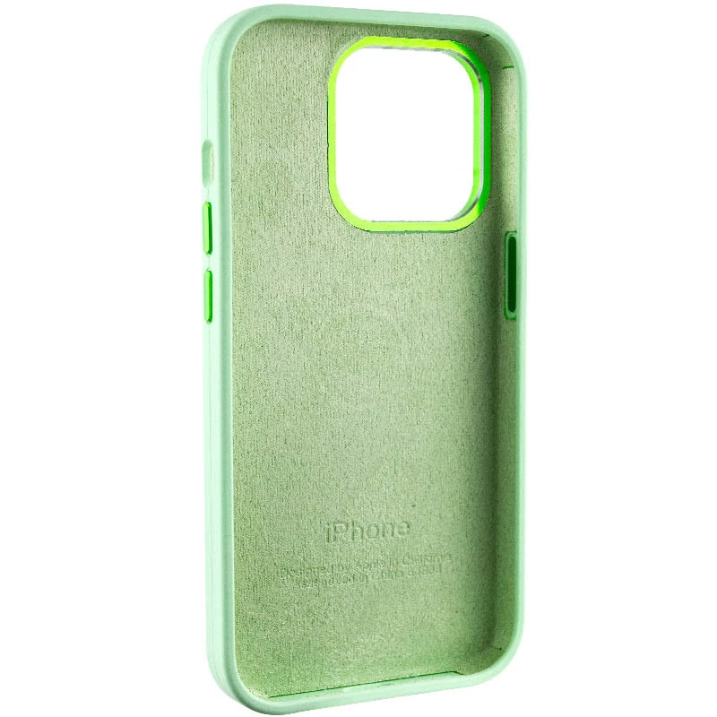 Чехол Silicone Case с металлическими кнопками для Apple iPhone 13 Pro Max (6.7") – Зеленый / Pistachio. Фото 7 из 9