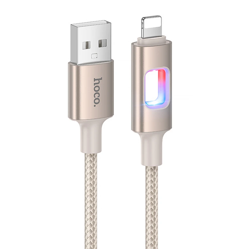 Дата кабель Hoco U144 New USB to Lightning 2.4A (1.2m) – Gold. Фото 1 з 4