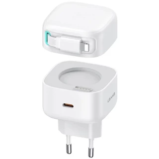 МЗП Usams US-CC209 GaN With Lightning Magnetic Retractable Cable Module XMF Ser. 35W (2USB-C) фото 1 з 7