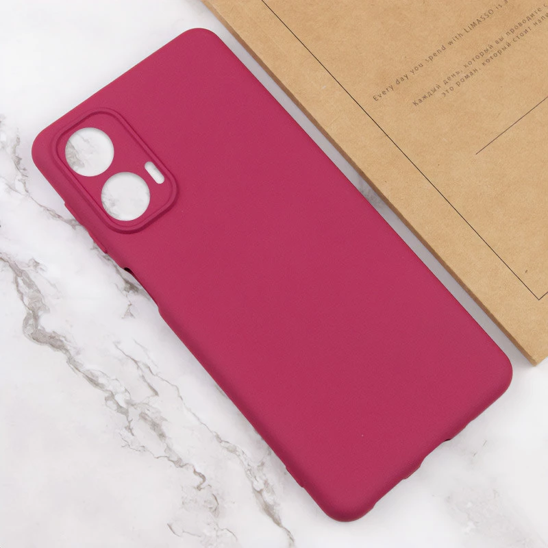 Чохол Silicone Case Lakshmi Plus з закритою камерою на Motorola Moto G24 – Бордовий / Marsala. Фото 4 з 4