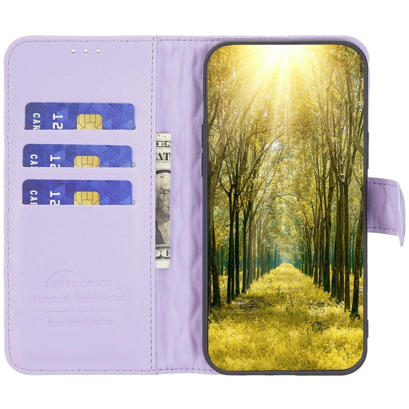 Кожаный чехол-книжка Sweet Line для Samsung Galaxy A57 5G – Purple. Фото 4 из 4