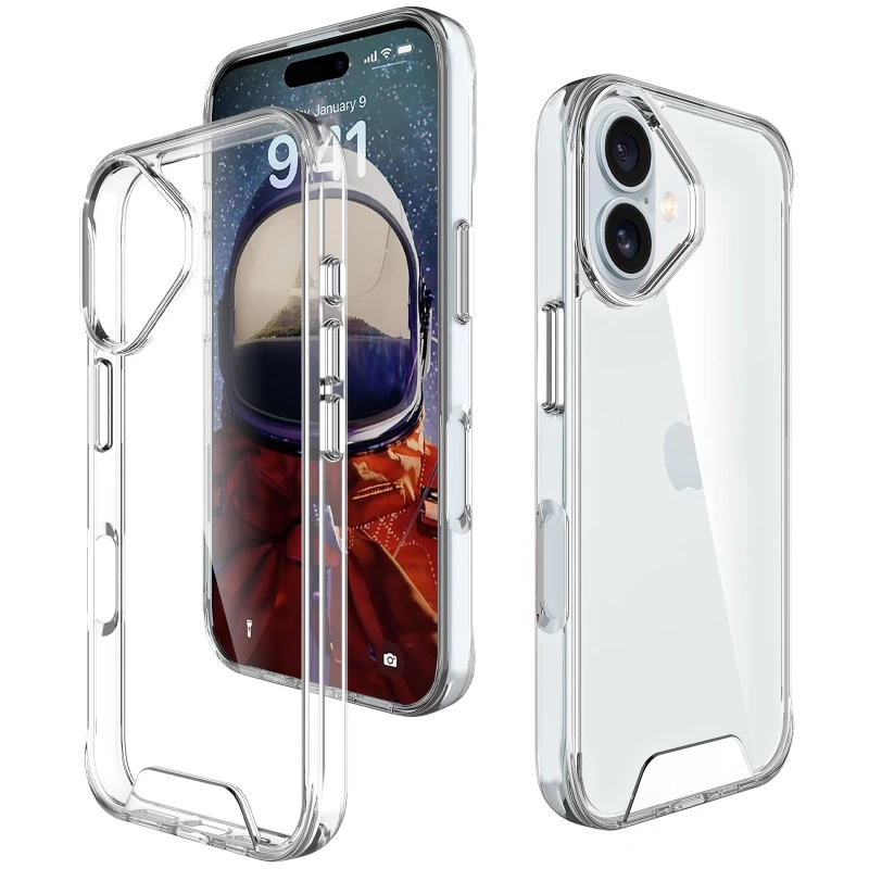 Силіконовий чохол Space Case на Apple iPhone 17 (6.3") – Прозорий. Фото 5 з 6