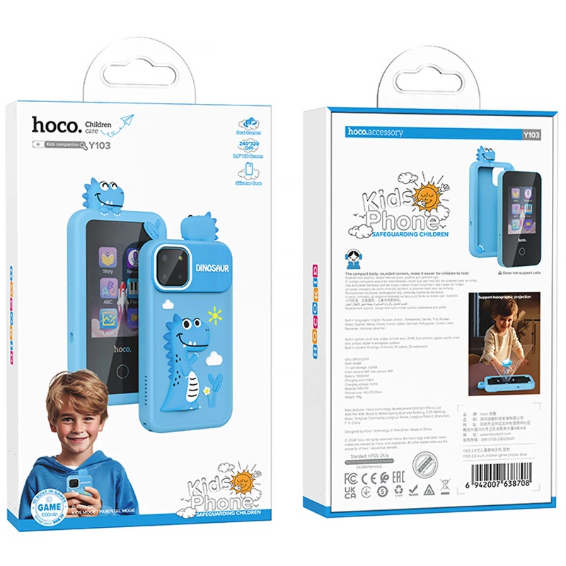 Детский игровой телефон Hoco Y103 2.8-inch – Blue. Фото 6 из 6