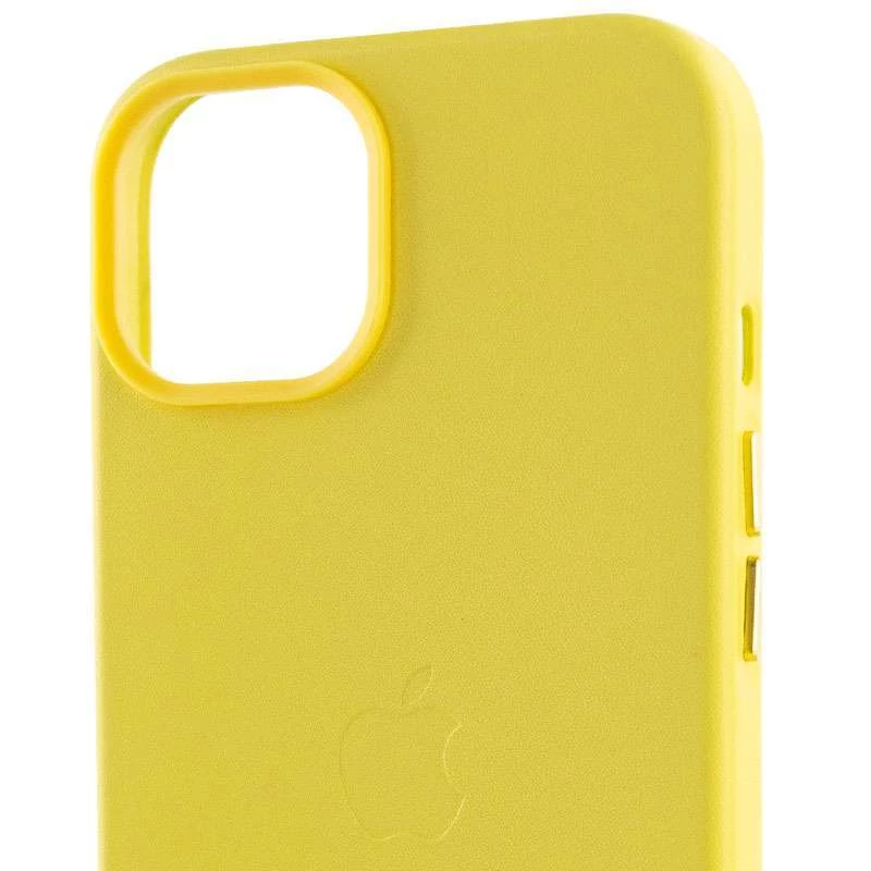 Кожаный чехол Leather Case с MagSafe для Apple iPhone 13 (6.1") – Yellow. Фото 6 из 9
