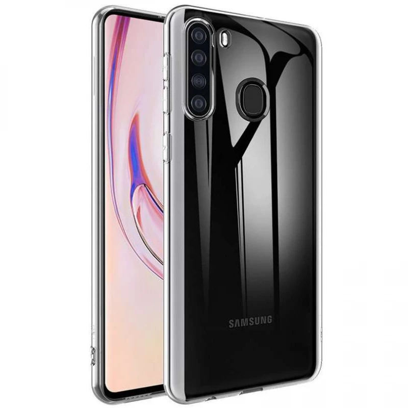 Ультратонкий силиконовый чехол 1 мм для Samsung Galaxy A21 – Бесцветный (прозрачный). Фото 2 из 4