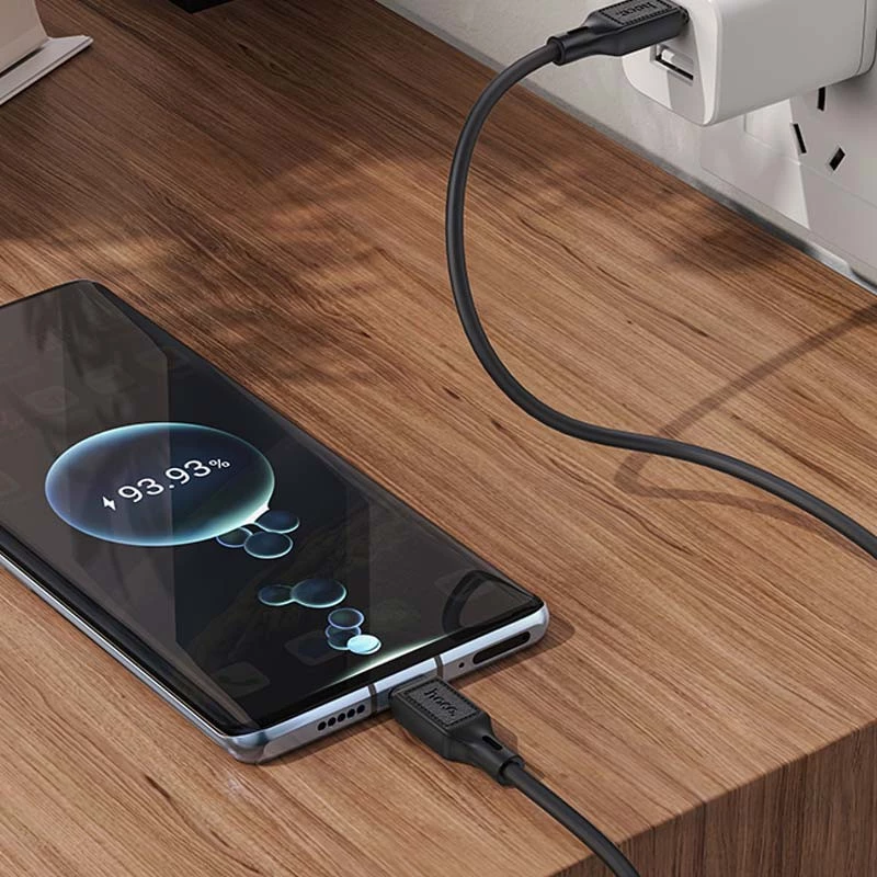 Дата кабель Hoco X90 Cool silicone Type-C to Type-C 60W (1m) – Black. Фото 5 з 6