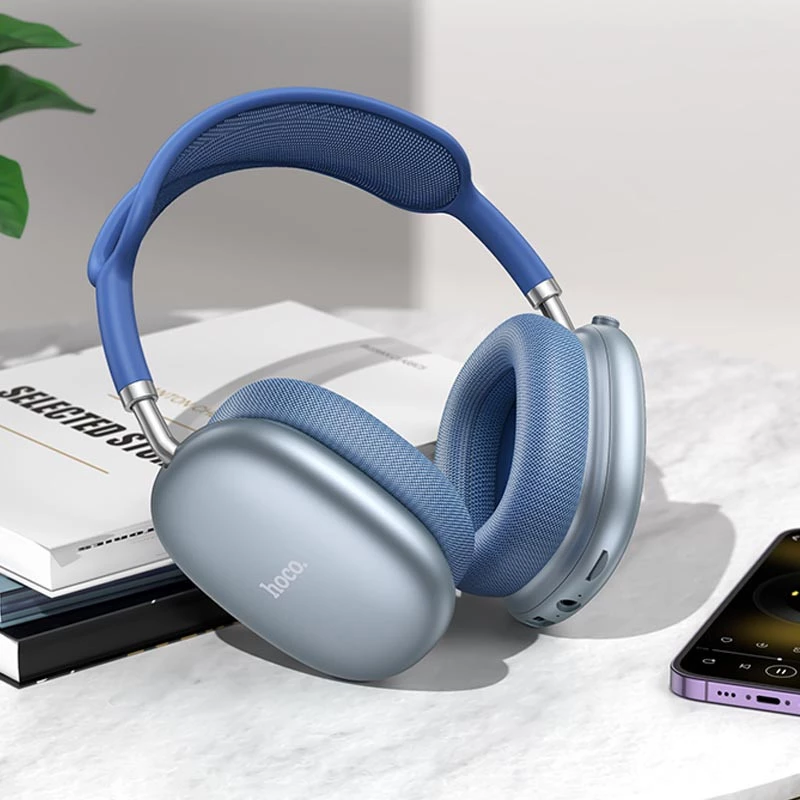 Накладні бездротові навушники Hoco W55 Pleasing – Sky Blue. Фото 2 з 2