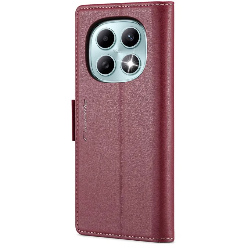 Кожаный чехол-книжка CaseMe Nappa leather для Xiaomi Redmi Note 15 4G/5G (EU) – Red. Фото 5 из 10