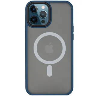 TPU+PC чехол Metal Buttons with Magnetic Fit для Apple iPhone 14 Pro (6.1") — Синий / Navy Blue