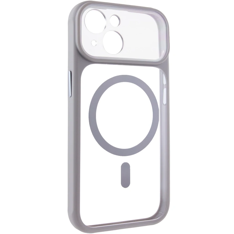 Чохол TPU GETMAN Moon Clear with MagSafe для Apple iPhone 15 (6.1") – Grey. Фото 3 з 7