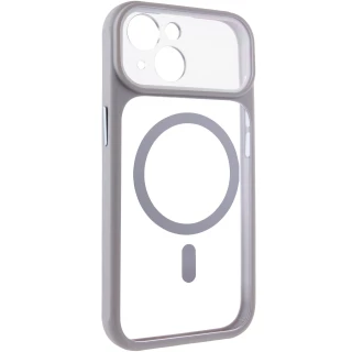 Чохол TPU+PC GETMAN Moon Clear with MagSafe для Apple iPhone 14 (6.1") — Grey