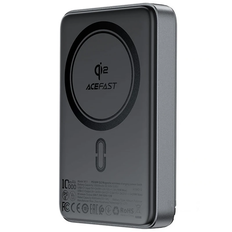 Портативний ЗП Power Bank Acefast M11 30W Qi2 з БЗП 10000 mAh фото 1 з 1