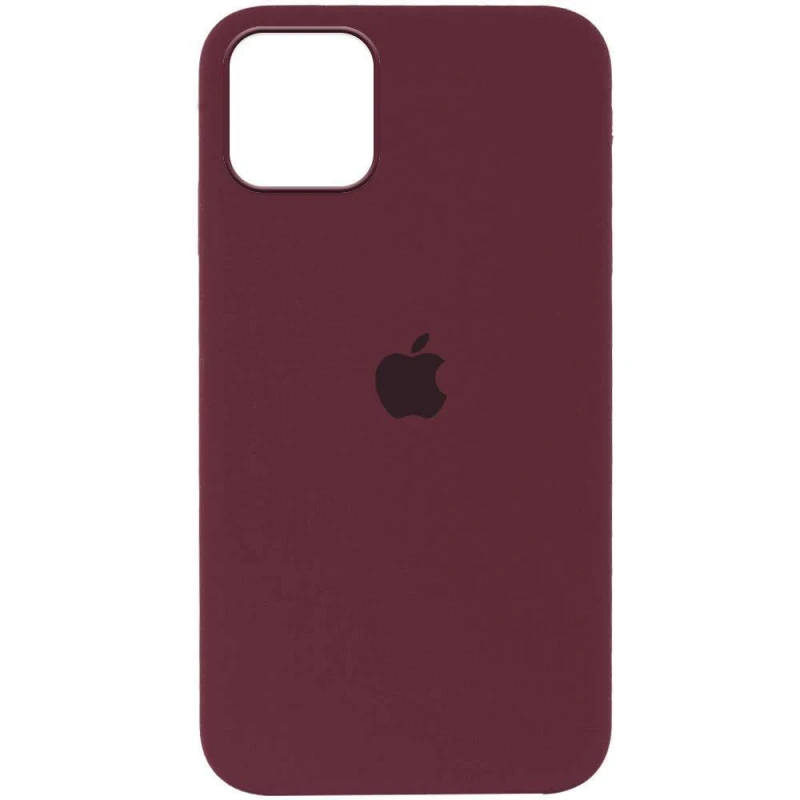 

Чехол Silicone Case с закрытым низом для Apple iPhone 12 (6.1") (Бордовый / Plum), Бордовий / plum