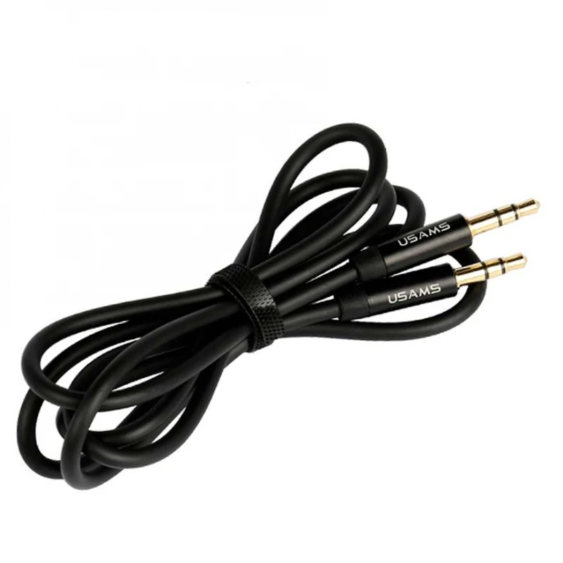 Аудио кабель Usams YP-01 Aux (1m) – Черный. Фото 4 из 6