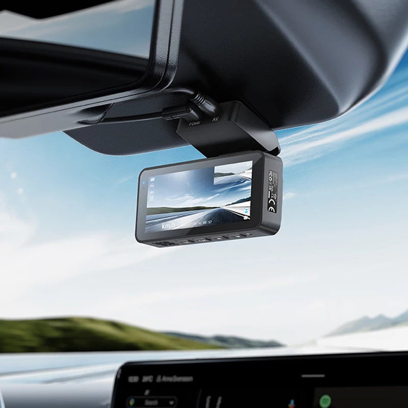 Відеореєстратор Hoco DV12 2K display + GPS (with rear camera) – Silver gray. Фото 8 з 8