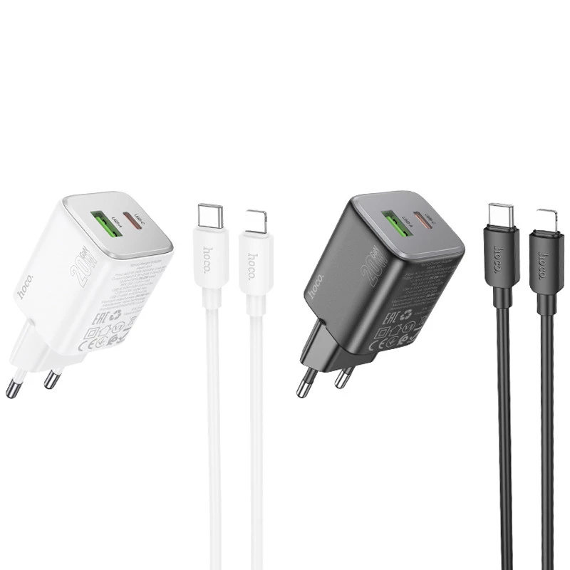 СЗУ Hoco N41 Almighty PD20W+QC3.0 + Type-C to Lightning фото 1 из 1