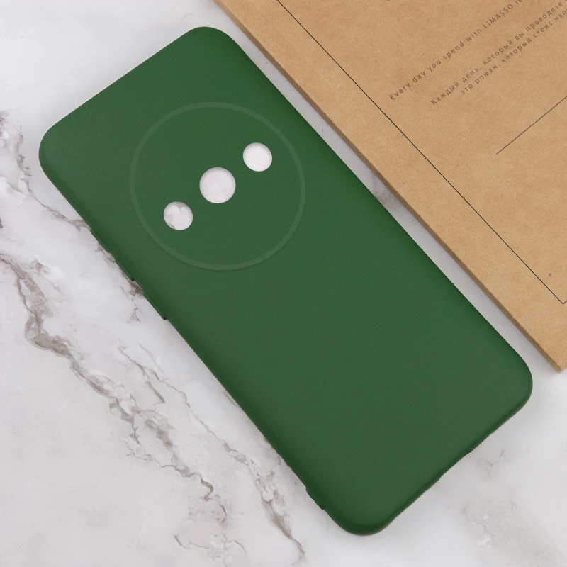 Чохол Silicone Case Lakshmi Plus з закритою камерою на Xiaomi Redmi A3 – Зелений / Dark green. Фото 4 з 4