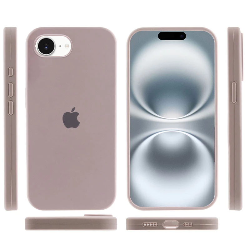 Чохол Silicone Case з закритим низом на Apple iPhone 16e (6.1") – Сірий / Lavender. Фото 6 з 6