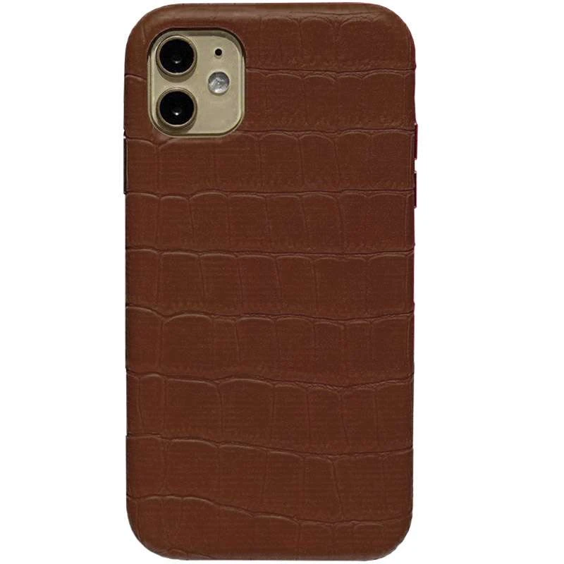 

Кожаный чехол Croco для Apple iPhone 11 (6.1") (Brown)