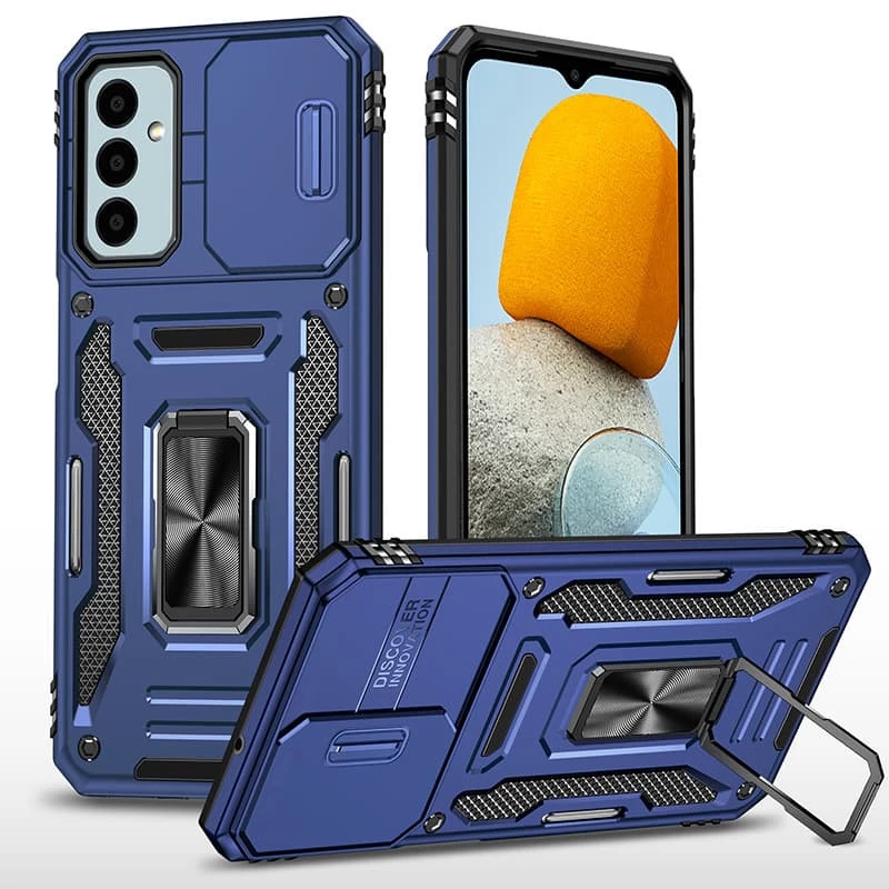 Ударопрочный чехол Square Ring c шторкой на камеру для Samsung Galaxy M13 4G – Синий / Navy. Фото 2 Ударопрочный чехол Square Ring c шторкой на камеру для Samsung Galaxy M13 4G – Синий / Navy. Фото 2 из 6
