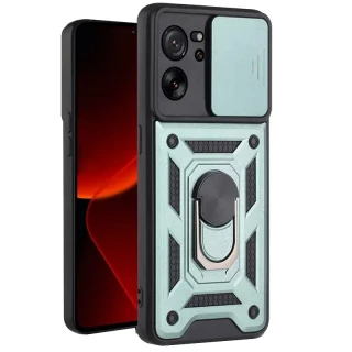 Ударопрочный чехол Serge Ring с защитой камеры для Xiaomi Poco C65 — Зеленый