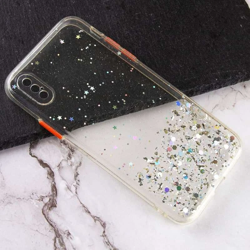 Чехол с блестками и защитой камеры для Apple iPhone XS Max (6.5") – Прозрачный. Фото 2 из 3